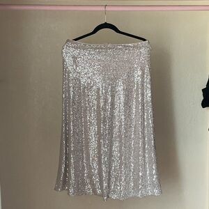 Dex Silver Sequin Maxi Skirt